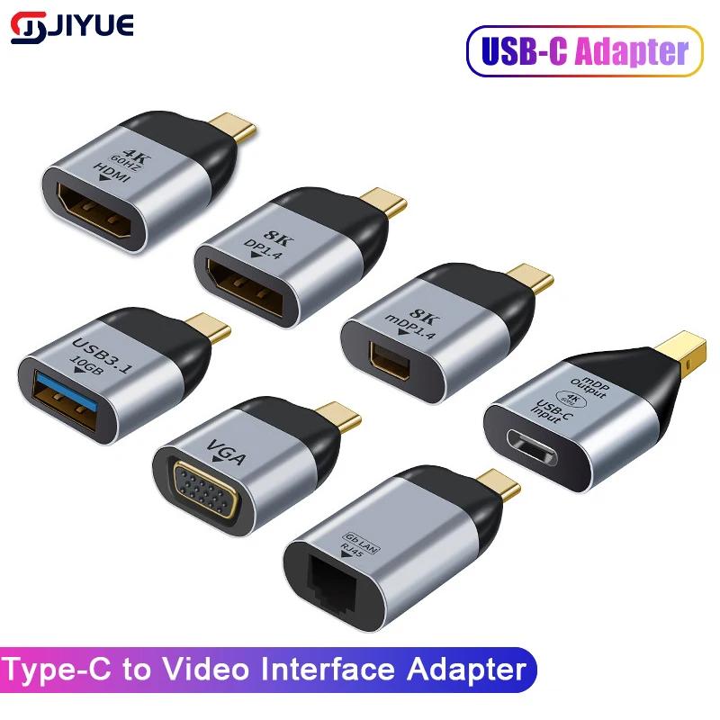 Ʈ ޴ ƺ ο USB C Ÿ  -USB, HDMI ȣȯ, DP, VGA, ̴ DP, RJ45  4K, 8k, 60Hz  